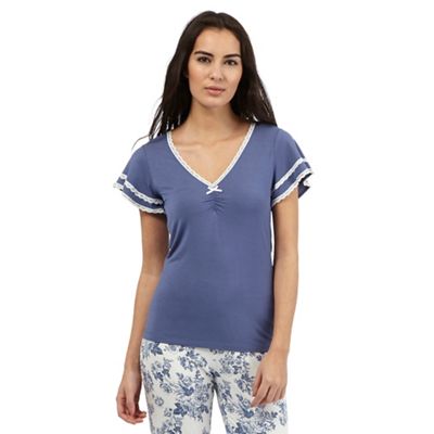 Lounge & Sleep Tall blue plain short sleeved top